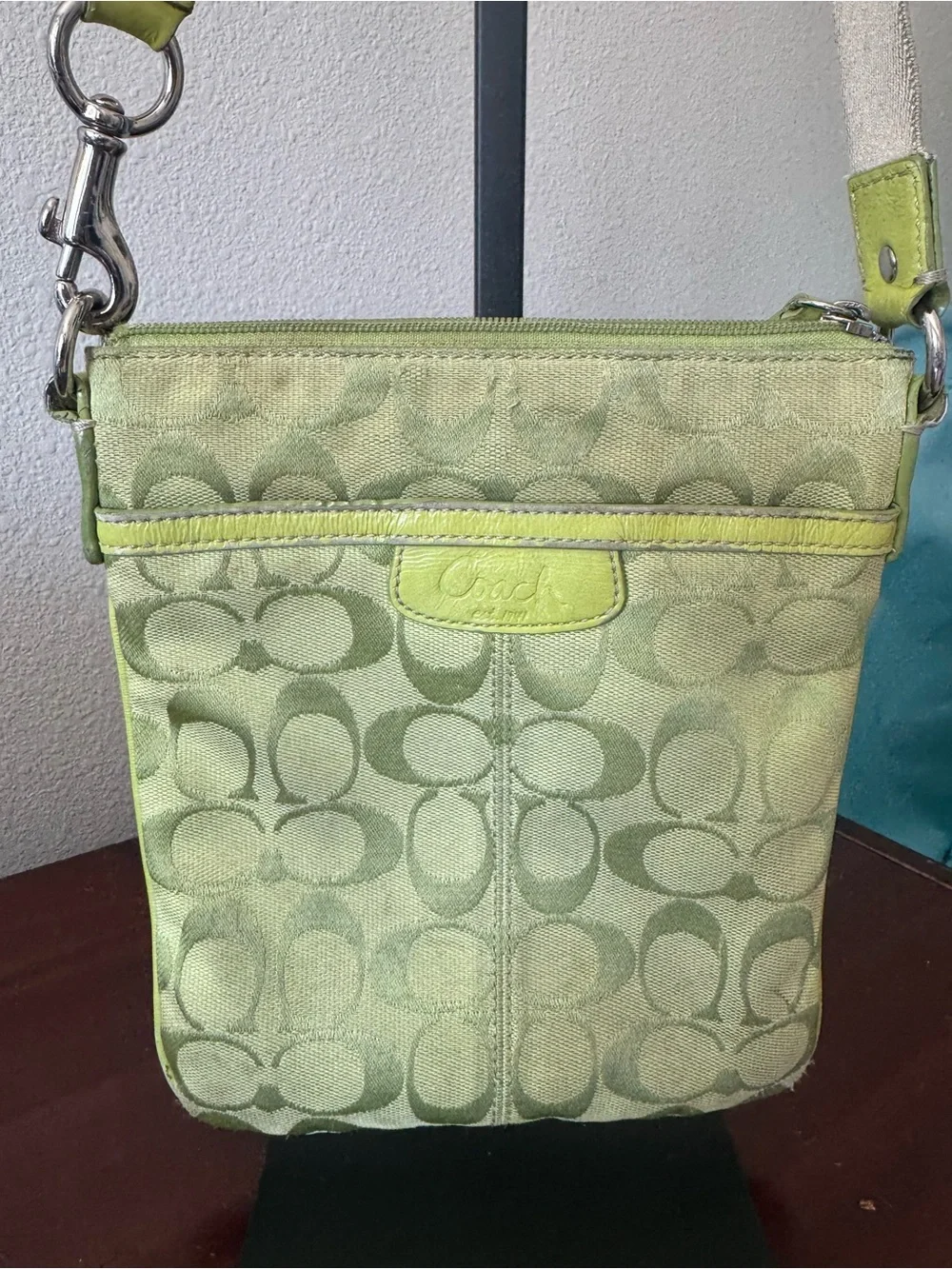 Coach Lime Green Signature Crossbody Bag
